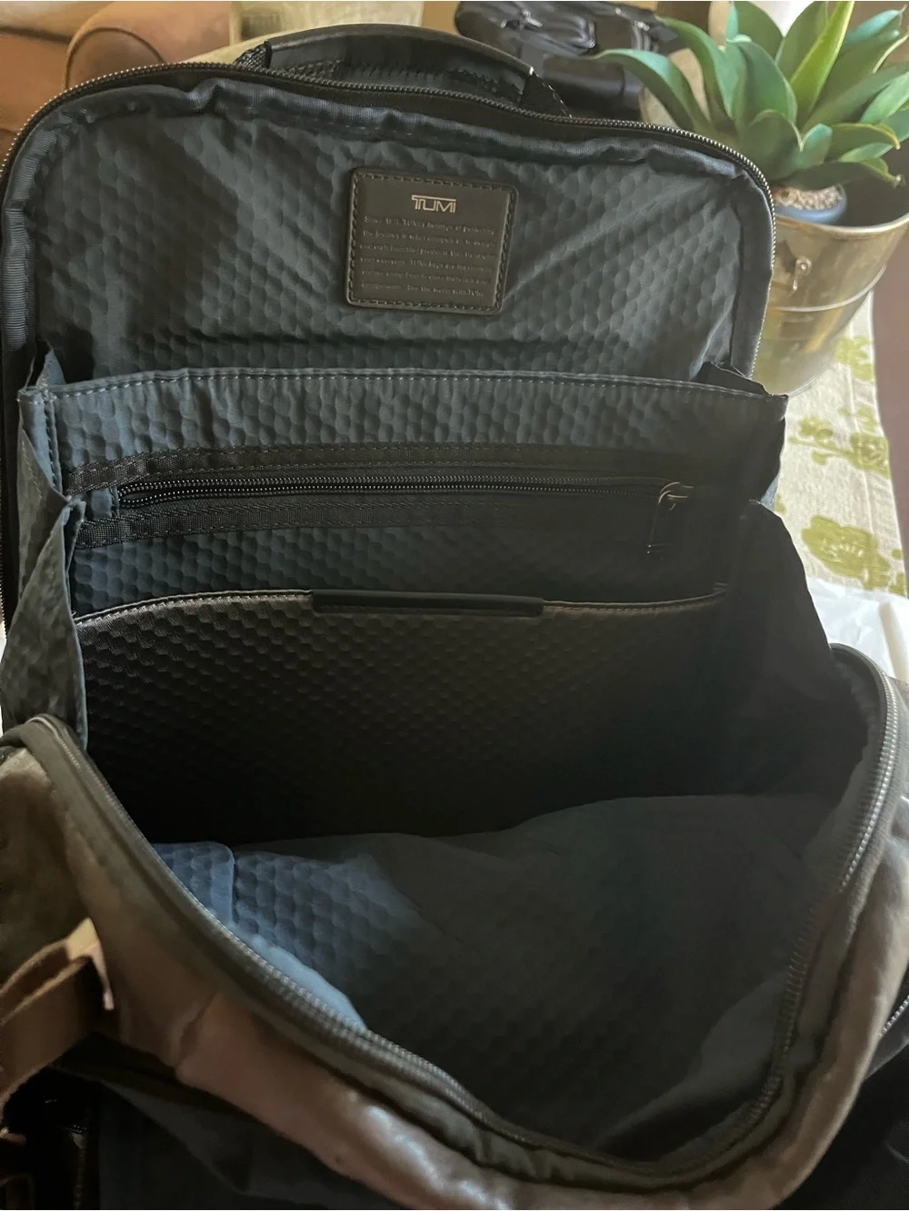 TUMI Men’s Brown LEATHER Alpha Bravo Nathan Backpack
